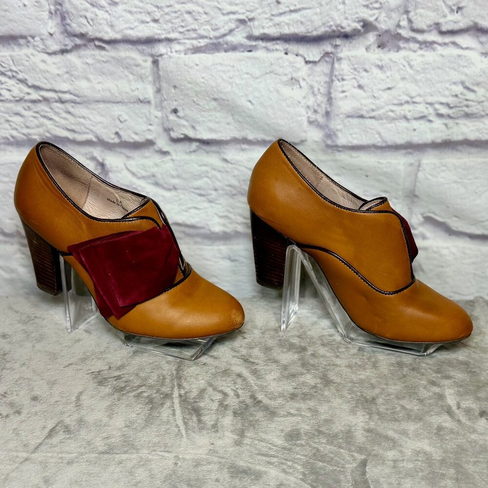 Farylrobin Tan Leather Heels